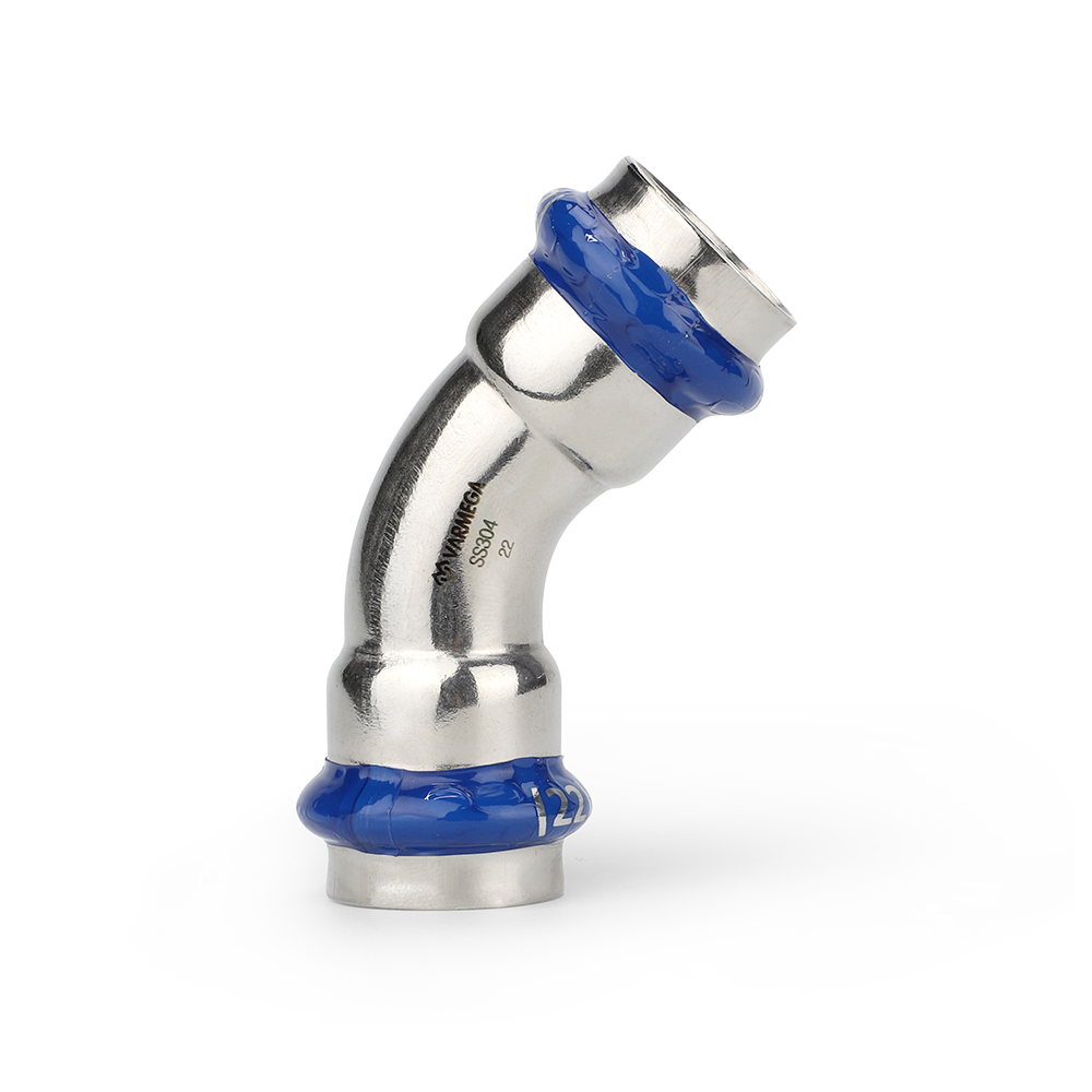 Угольник Varmega Inox Press 45 двухраструбный