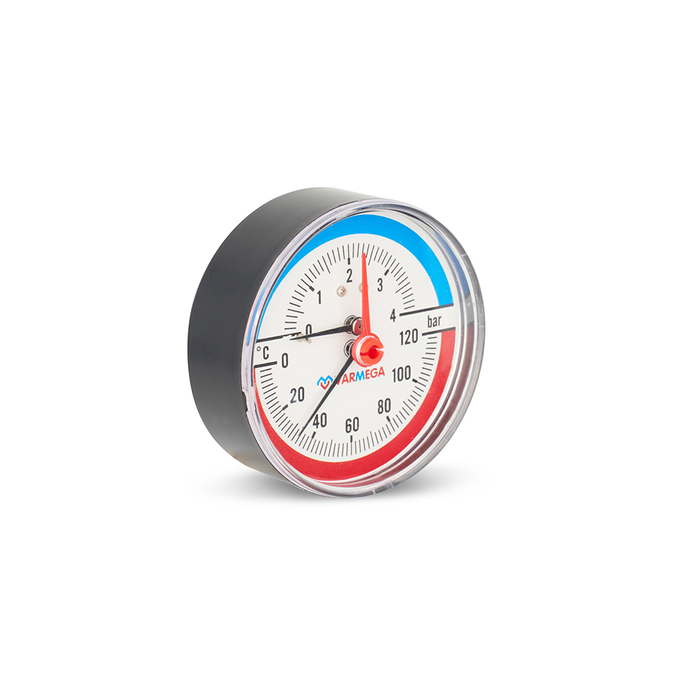 Термоманометр аксиальныи Varmega НР с отсекающим клапаном — изображение 2