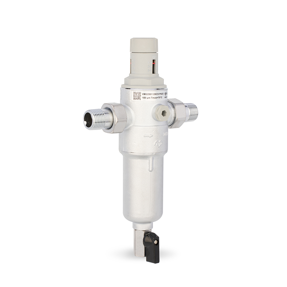 Комбинированный промывной фильтр Varmega PN25 для горячей и холодной воды, с редуктором давления — изображение 2